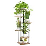 KAZITOO 6 Tier Tall Plant Stands Corner Indoor, 116cm Large Metal Flower Pots Shelf for Multiple Plants, Tiered Plant Holder Display Rack for Garden Patio Office Living Room