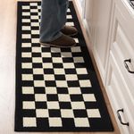 GRANNY SAYS Kitchen Mats for Floor, Kitchen Rugs Non Slip Washable, Runner Rugs for Kitchen Floor, 59" x 17.7", Stain Resistant Comfort Standing Mat Made of 100% Polypropylene, Black