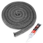 Stanbroil Graphite Impregnated Fiberglass Rope Seal and High Temperature Cement Gasket Kit Replacement for Wood Stoves - 3/4" x 84"