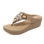 GSNOW Women Comfy Platform Sandal Shoes Wedge Heel Flip Flops Open Toe Summer Shoes 4