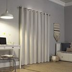 Bright Décor 100% Blackout Curtain Polyester Room Darkening Eyelet with 3 Layers Weaving Technology Thermal Insulated Heavy Polyester Solid Curtain 7 Feet- 4 Piece (Door Curtain) White