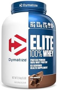 Dymatize Nutrition Elite 100% Whey Protein | Whey Protein Powder | Muscle Recovery | 25g Protein, 5.5g BCAA | Fast-Absorbing Protein | Gluten-Free | Blend with BCAAs & Glutamine | Rich Chocolate | 5 Lbs