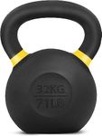 Yes4All Powder Coated Kettlebell Weights with Wide Handles & Flat Bottoms – 32kg/71lbs Cast Iron Kettlebells for Strength, Conditioning & Cross-Training