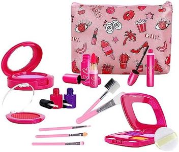 Goodream Regali di bambine fingono giochi di trucco giocattoli di bellezza Set per le bambine più piccoli di 3 4 5 6-8 anni la principessa nipote nipote compleanno natale (finti kit cosmetici da 15pc)