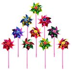 10Pcs Plastic Windmill Pinwheel Wind Spinner Kids Toy Garden Lawn Party Decor Random Color Kids Gift