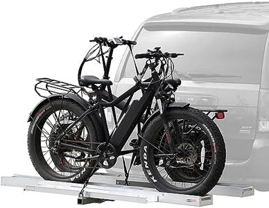 Black Widow Dual e-Bike or Fat Tire Bike Rack Roll-On Roll-Off Ramp 600 lb. Capacity Anti-Rattle Device 2" Receiver