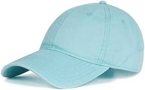 Zylioo 100% Cotton Adjustable Baseball Hat,Soft-Structured Dad Cap for Big Heads,Large Plain Sports Cap, Turquoise