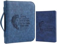 Faithful Hers Bible Covers for Women Mens Bible Case Set with Notebook Church Bag Bible Study Book Case with Handle Lightweight Zipper Tote Bible Carrying Bags Christmas Gift