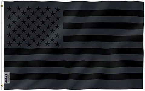 Anley Fly Breeze 3x5 piedi All Black Bandiera americana - Colori vivaci e a prova di sbiadimento - Testa in tela e doppie cuciture - Bandiere americane nere in poliestere 3 X 5 Ft