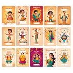 BEYONDLINE CONCEPTS Diwali Greeting Cards with Characters | Set of 16 | Small Diwali Cards | Diwali Gift | For family, friends, students, teachers, office, relatives