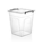 Easy Shopping® 30L Liter Clear Plastic Deep Storage Box with Locking Lid Home Office Kitchen Travel Food Storage Container (1)