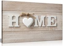 Home Wooden Sign Canvas Wall Art Picture Print (24x16in)