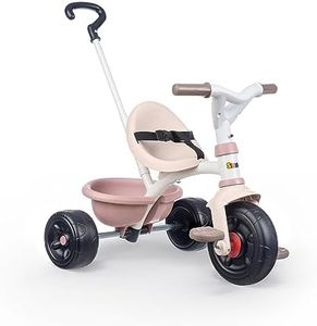 Smoby - Tricycle Be Fun Rose - Vélo Enfant Dès 15 Mois - Canne Parentale Réglable et Amovible - 740335