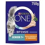 Purina ONE 7+ Dry Cat Food Rich in Chicken 750g, Pack of 4