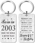 Gezxin Happy Birthday Gifts for Women Men-Personalized Steel Bday Keychain- Make The World A Better Place, Happy 21st Birthday-2024, 2*1.1Inch