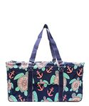 N. Gil All Purpose Open Top 23" Classic Extra Large Utility Tote Bag (Sea Turtle Navy Blue)