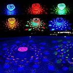 COAOD Swimming Pool Floating Lights, Submersible Light Show with 4 Color 6 Modes Colorful Bathtub Accessories for Swimming Pools Pond Hot Tub Party Decoration(3 AAA Batteries Powered, Not Included)