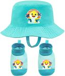 Nickelodeon Baby Shark Hat and Swim Booties Shoes Set - UPF 50+ Sun Protection - 0-12 Months - Aqua and Tye-die Design