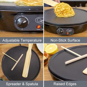 Quest Electric Pancake & Crepe Maker – Extra Large Non-Stick Surface with Utensils