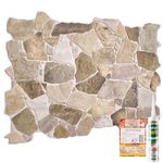 3D Wall Panels with Adhesive Included - 37.79 x 18.89 in (96x48cm) -8 Sheets Covering 39.68 sqft (3.69 sqm) -Decorative Wall Panels Kitchen Bathroom - Brown Wild Stone Effect Wall Panels Pattern