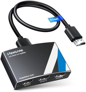 NEWCARE 4K@60Hz HDMI Splitter 1 in 3 Out with 4Ft HDMI Cable &Power Adapter