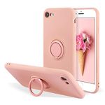 UEEBAI Case for for iPhone SE 2022 5G/iPhone 7/iPhone 8/iPhone SE 2020, Ultra Slim Liquid Silicone Phone Case Ring Holder Kickstand Magnetic Car Mount Gel Rubber TPU Cover for iPhone SE3/SE2 - Pink