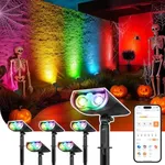 Linkind Smart Solar Lights Outdoor SL5, Cool/Warm White/Color Changing Solar Spotlight, APP Control Landscape Lights, IP65 Solar Spot Lights Outdoor, Solar Lights for Yard, Garden, Pathway(6 Pack)