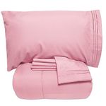 Sweet Home Collection Thread Count 4 Piece Sheet Set, Pink, Full