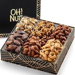 Nuts Gift Basket 6 Section Nuts Square Gift Tin | Premium Nuts Gift Tin for Special Occasions - Birthday, Anniversary, Corporate Party. For Men & Women by Oh Nuts