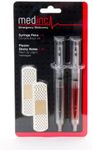 Medinc Medical Blister Pack - Contains 2 x Syringe Pen and 40 x Plaster Sticky Notes Great Nurse Novelty Pen Stationary Set Or Doctor Medical Student Stationery Pen Set NHS Accessories Needle Marker