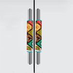 E-Retailer® Polyester 3-Layered Digital Printed Fridge Handle Cover Set of 2Pcs. For Refrigerator and Microwave oven (Color-Multicolor Ethnic, Size-12x6 Inches)