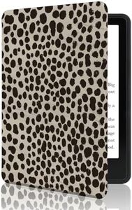 MOROCK Slim Case for Kindle Paperwhite 11th Generation(2021 Release,Model NO.M2L3EK), Fits 6.8" Amazon Kindle Paperwhite Signature Edition, Lightweight PU Leather Cover, Khaki Leopard Print