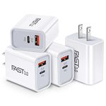 20W USB C Fast Charger[ 4-Pack] iSeekerKit Dual Port PD Power Delivery + Quick Charger 3.0 Wall Charger Block Compatible for iPhone 12/11 /Pro Max, XS/XR/X, 8/7/6, Pad Pro, Samsung Galaxy, Pixel