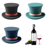 3Pcs Wine Bottle Stopper Silicone Bottle Stoppers Funny Top Hat Bottle Stopper Red Wine Stopper Reusable Vacuum Champagne Stopper for Wine Bottle Beer Corks