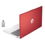 HP 15.6" HD Business Laptop, Intel Pentium N200 Processor, 4GB RAM, 128GB SSD, Intel UHD Graphics, Full Size Keyboard, HD Webcam, WiFi 5, 1 Year Office 365, Win 11, Scarlet Red, 32GB Hotface USB Card