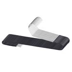 ROLLYWARE Premium Non-Slip Stainless Steel Hanger with Lockable Technology- for Saree, Pants, Trouser, Velvet, Scarfs and Other Clothes Black (30 Pieces-Black)