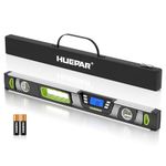 Huepar 24-Inch Digital Level, Professional Magnetic Electronic Torpedo Level with LCD Display, Audible Alerts, IP54 Dust/Waterproof, Angle Finder Tool with Carrying Case