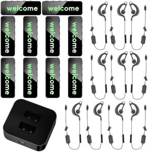 Mini Walkie Talkies with Magnetic Rapid Charging Base, Small Chest Badge Two Way Radio with LED Screen for Outdoor Sports, Restaurants, Retail Stores, Baseball, Hospital, Biking, Adults, 10 Pack