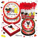 Piooluialy Mickey Themed Mouse 1st Birthday Party Supplies - Mickey First Birthday Party Decorations Include Dinner Plates, Cups, Napkins, Dinnerware, Mickey 1st Birthday Party Supplies | Serves 24