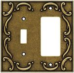 Brainerd 126387 French Lace Single Toggle Switch/Decorator Wall Plate / Switch Plate / Cover, Burnished Antique Brass