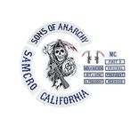 Sons of Patch Anarchy Biker Motorcycle Back Patches Iron On Large Size Embroidered