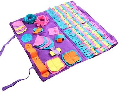 EZONEDEAL Dog Feeding Mat, Pet Snuffle Mat for Dogs Training Pad Pet Blanket Non Slip Pet Activity Nosework Mat for Foraging Skill, Stress Release - Dog Enrichment Toys, Sniff Mat for Dogs (Purple)