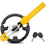 ZHSDUEWN Steering Wheel Lock Twin Bar, Car Steering Wheel Locks, Universal Steering Lock Heavy Duty High Visibility Universal Fit for Cars, SUVs, Motorhomes, Caravans, 2 Keys