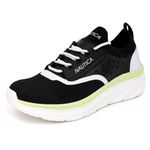 Nautica Women's Fashion Sneaker Lace-Up Running Shoe Casual Max Cushioning Walking Tennis Sneaker, Black-seracen, 5.5 UK