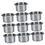 Milisten 10pcs Boat Sofa Insert Cup Motor Homes Cup Holder Poker Table Cup Holders Couch Drink Cup Holder Truck Cup Holder Cup Carriers for Drinks Metal Cup Holder Can Stainless Steel