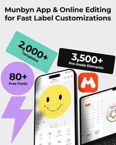 MUNBYN Bluetooth Shipping Label Printer 4x6 – Thermal, 25 Labels, Black