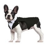 Kuoser Dog Tuxedo, Dog Wedding Suit and Bandana Set, Pet Clothes Puppy Formal Shirt with Removable Bow Tie, Doggie Costume Small Medium Large Dogs Outfit for Party Birthday Festival