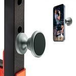 Efocakiox Dual Magnetic Phone Holder for Gym, Gym Magnet Phone Mount&Holder for Videos & Photos, Attaches to Any Metal Surface- Designed for All Phones, Silver-Gray