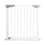 Munchkin Lindam Stair Gate, Sure Shut Orto Toddler & Baby Gate, Auto Close Stair Gate, Pressure Fit Baby or Dog Gate, Baby Safety Gate, Stairs & Doorways, No-Screws Steel Child Gate, 76-82cm, White