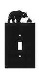 SWEN Products Bear Wildlife Wall Plate Cover (Single Switch, Black)